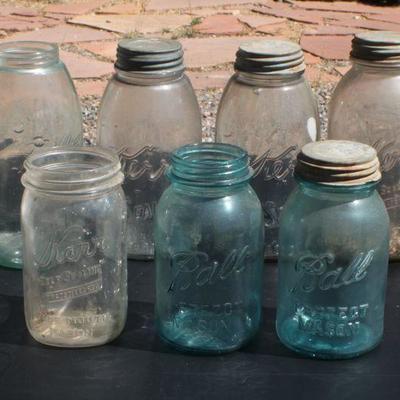 Lot 2-322: Group of (7) Antique/Vintage BALL and KERR Mason Jars