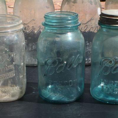 Lot 2-322: Group of (7) Antique/Vintage BALL and KERR Mason Jars