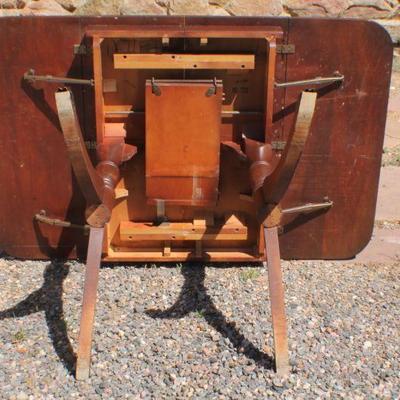 Lot 2-323: Vintage 1950's Mid Century Modern CRADDOCKâ„¢ Claw Foot Drop Leaf Table {55.5" OR 27.5" x 36" x 29.5"}