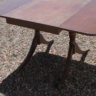 Lot 2-323: Vintage 1950's Mid Century Modern CRADDOCKâ„¢ Claw Foot Drop Leaf Table {55.5" OR 27.5" x 36" x 29.5"}