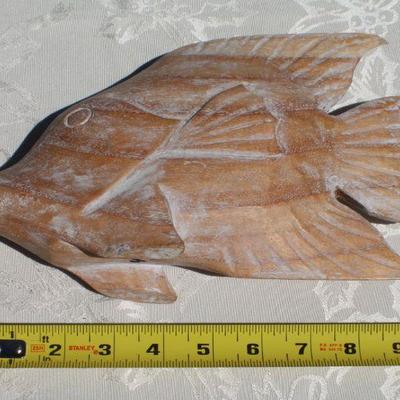 Lot 2-330: (2) Vintage Fish Sculptures (One Brass and One Wood)