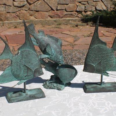 Lot 2-332: Group of (3) Vintage Mid Century Modern Fish Sculptures MADE IN KOREA