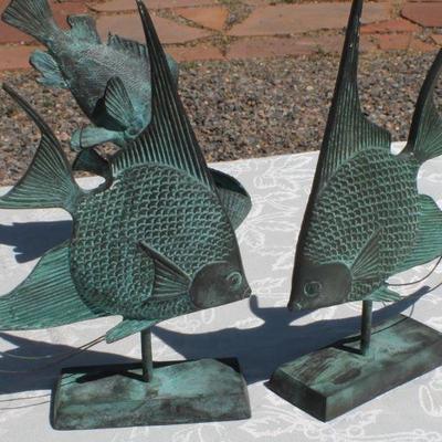 Lot 2-332: Group of (3) Vintage Mid Century Modern Fish Sculptures MADE IN KOREA