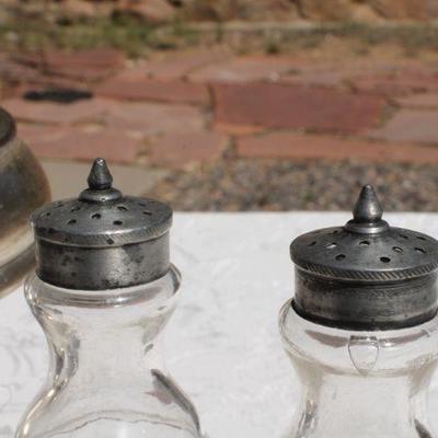 Lot 2-333: Antique/Vintage Table Seasoning Caddy w/ Original Glass Accessories
