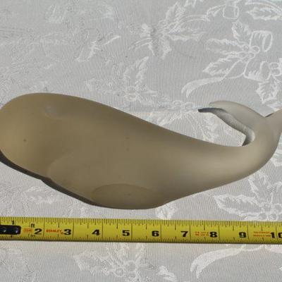 Lot 2-334: Vintage Glass Whale Sculpture Mid Century Modern 
