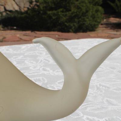 Lot 2-334: Vintage Glass Whale Sculpture Mid Century Modern 