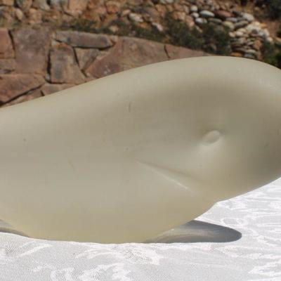 Lot 2-334: Vintage Glass Whale Sculpture Mid Century Modern 