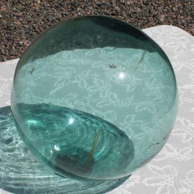 Lot 2-337: Huge 12" Diameter Light Blue JAPANESE Fishing Glass Float Ball
