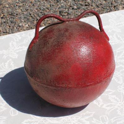 Lot 2-338: Vintage Red Metal Fishing Sinker Ball 