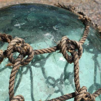 Lot 2-339: Vintage 9" Diameter Light Blue Japanese Fishing Ball w/ Original Net 
