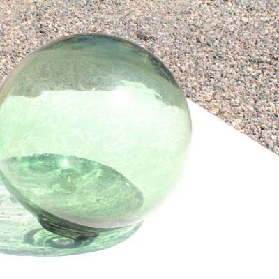 Lot 2-341: Vintage Light Green Japanese Fishing Glass Float Ball {11" Diameter}