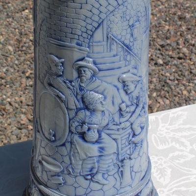 Lot 2-343: Large 1/2 Liter GERMANY Drinking Stein Set w/ 5 Glasses and 1 Tall Pitcher (lid is damaged)