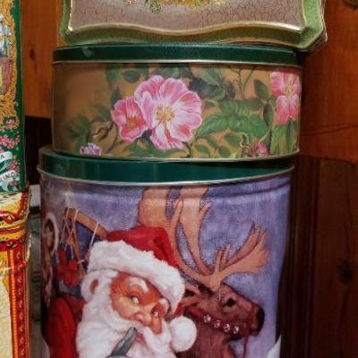 Lot 2-345: Bundle of Assorted Theme and Size Tin Containers