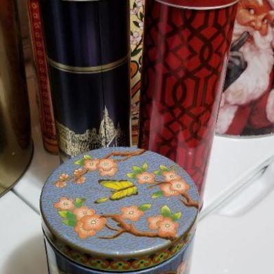 Lot 2-345: Bundle of Assorted Theme and Size Tin Containers