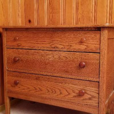 Lot 2- 350: Vintage 3-Drawer Dresser 38 x 18.5 x 32.5" 