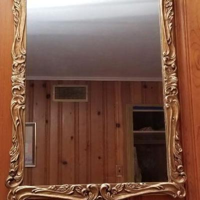 Lot 2-353: Vintage Mirror Gold Edge 32.5" x 20.5"
