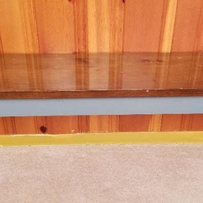 Lot 2-356: Vintage Wood Bench w/ Blue Paint Base48" x 11" x 17" 
