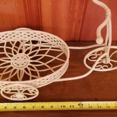 Lot 2-361: Decorative White 3-Wheel Cart 