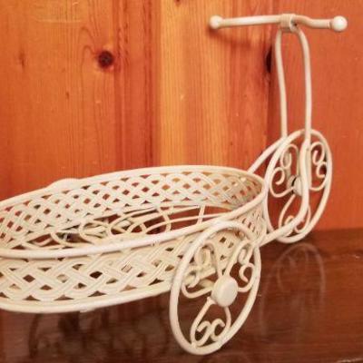 Lot 2-361: Decorative White 3-Wheel Cart 