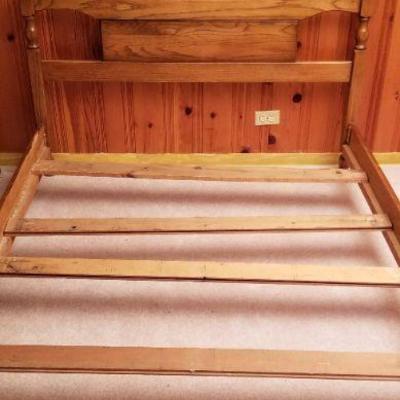 Lot 2-362: Antique/Vintage Wood Bed 80" x 55" x 33" Headborad and 23.5" Footboard Height