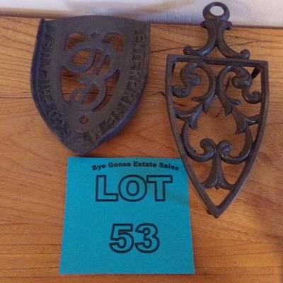 LOT 53  VINTAGE CAST-IRON TRIVETS