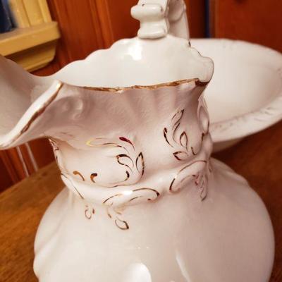 2-364: Antique Pitcher and Bowl
