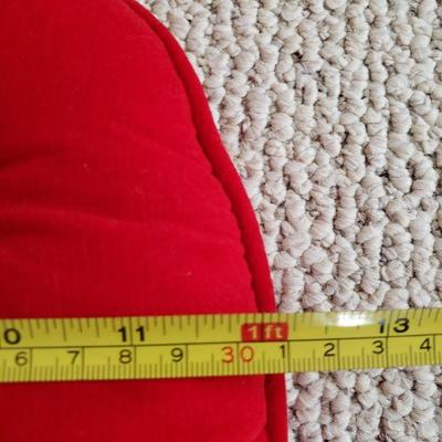 2-366: Mid Century Red Round Pillows 