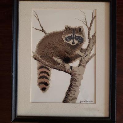 2-370: Raccoon Lithograph by Jean Vietor