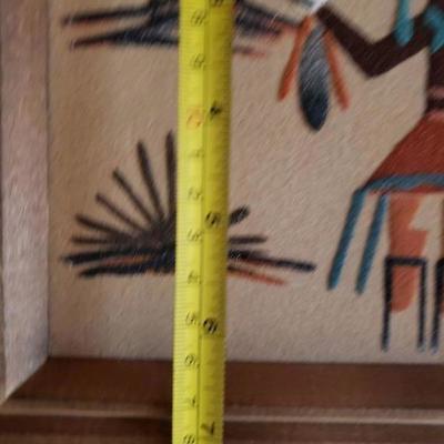 2-372: Small Vintage Navajo Sandpainting Signed on Backside 