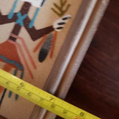 2-372: Small Vintage Navajo Sandpainting Signed on Backside 