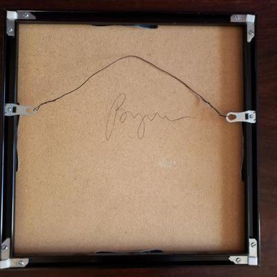 2-373: Vintage Navajo Sandpainting (Black Frame) Signed on Backside 