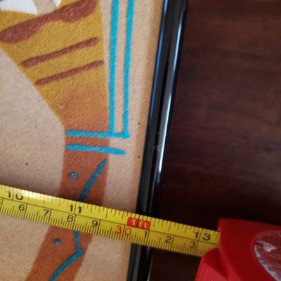 2-373: Vintage Navajo Sandpainting (Black Frame) Signed on Backside 