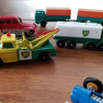 2-379: Vintage Lesney Matchbox Cars (and one little Tootsie on a trailer)
