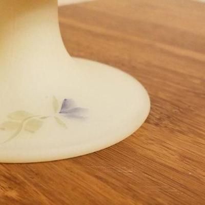 Lot 2-395: Antique/Vintage FENTON Art Glass Hand Painted SIGNED Ruffle Top Dish 4.5" x 4.5" 