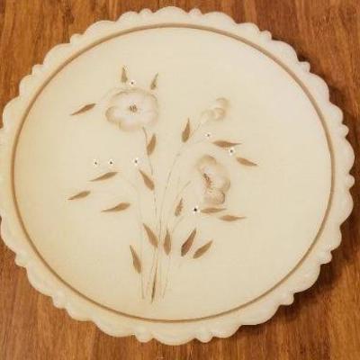 Lot 2-396: Antique/Vintage FENTON Art Glass Plate Hand Painted SIGNED