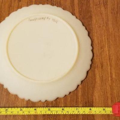 Lot 2-396: Antique/Vintage FENTON Art Glass Plate Hand Painted SIGNED