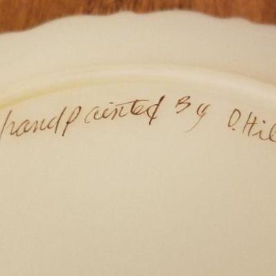 Lot 2-396: Antique/Vintage FENTON Art Glass Plate Hand Painted SIGNED