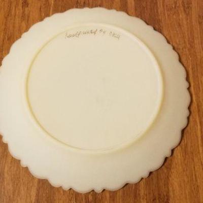 Lot 2-396: Antique/Vintage FENTON Art Glass Plate Hand Painted SIGNED