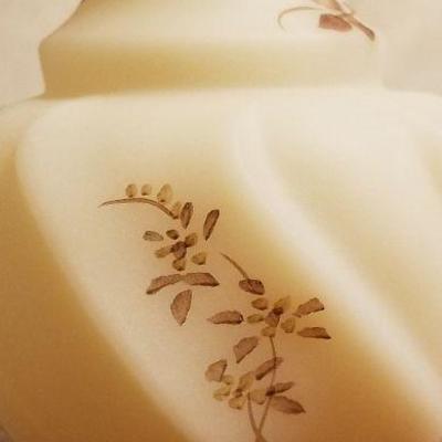 Lot 2-398: Vintage Ruffle Top Hand Painted SIGNED Art Glass Vase 