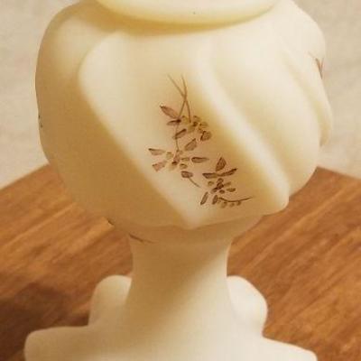 Lot 2-398: Vintage Ruffle Top Hand Painted SIGNED Art Glass Vase 