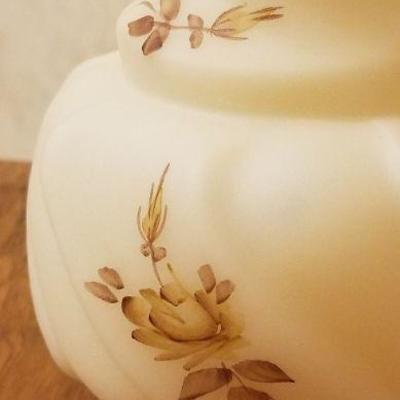 Lot 2-398: Vintage Ruffle Top Hand Painted SIGNED Art Glass Vase 