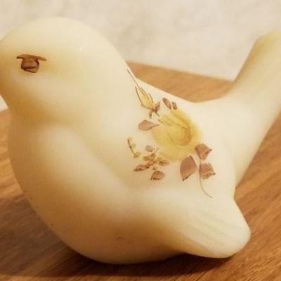 Lot 2-399: Vintage Hand Painted FENTON Art Glass Bird SIGNED 