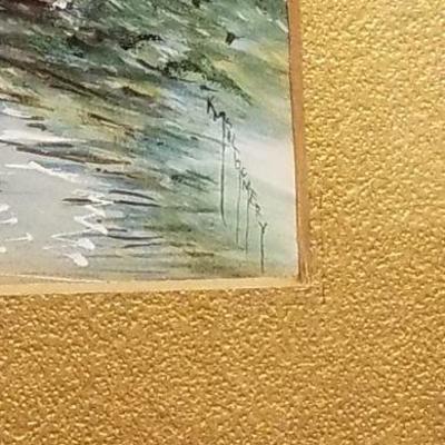 Lot 2-401: Antique/Vintage Framed Original Art SIGNED 