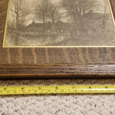 Lot 2-402: Antique/Vintage 10" x 13" Framed Orignal Art SIGNED