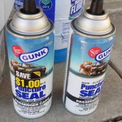 Lot 2-404: Car Care Bundle - Jumper Cables, Windshield Flyid and Fix a Flat Seal x 2 (full)