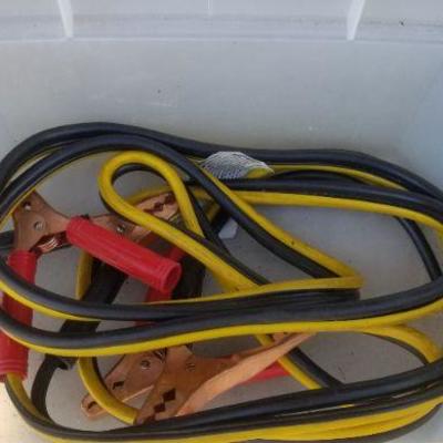 Lot 2-404: Car Care Bundle - Jumper Cables, Windshield Flyid and Fix a Flat Seal x 2 (full)
