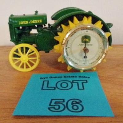 LOT 56  JOHN DEERE MODEL TRACTOR WITH THERMOMETER
