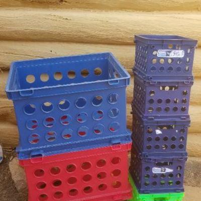 Lot 2-405: Plastic Storage Crate Bundle Assorted Sizes
