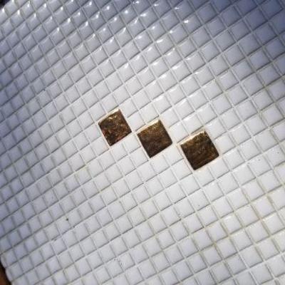 Lot 2-414: Vintage Set of (3) Mid Century Modern Tile Top Side Tables 17" x 15.5" Each
