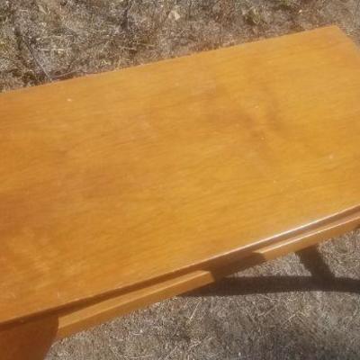 Lot 2-418: Vintage Wood Table or Stool 28" x 13.5" x 22" Tall